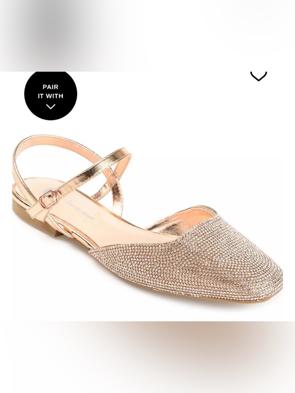 NEW Women's Nysha Strappy Embellished Slingback Flats - Gold 8